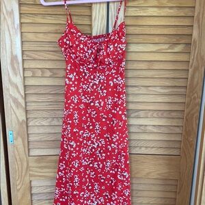 SHEIN Red Floral Dress